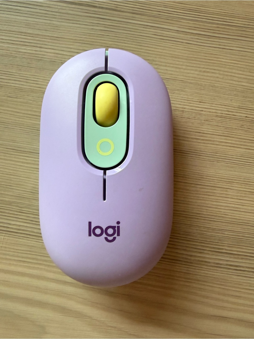 Logitech Wireless Mouse in Lavender with Yellow Accent